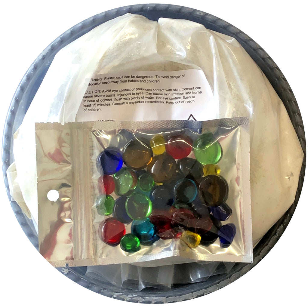 DIY Mosaic Stepping Stone Kit — Premium White Concrete (8-Inch mold)