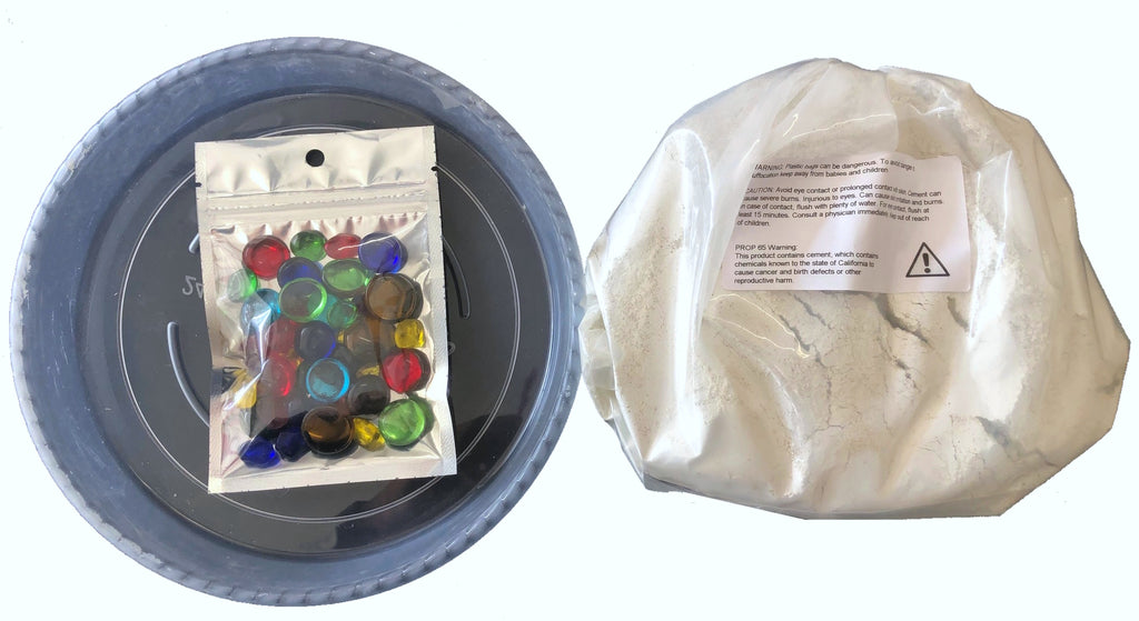 DIY Mosaic Stepping Stone Kit — Premium White Concrete (8-Inch mold)