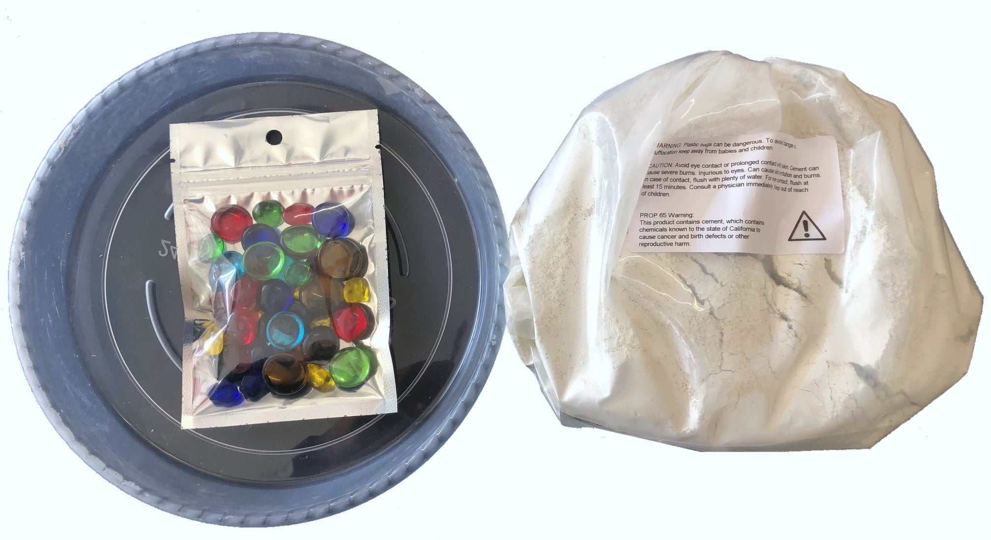 DIY Mosaic Stepping Stone Kit — Premium White Concrete (8-Inch mold)