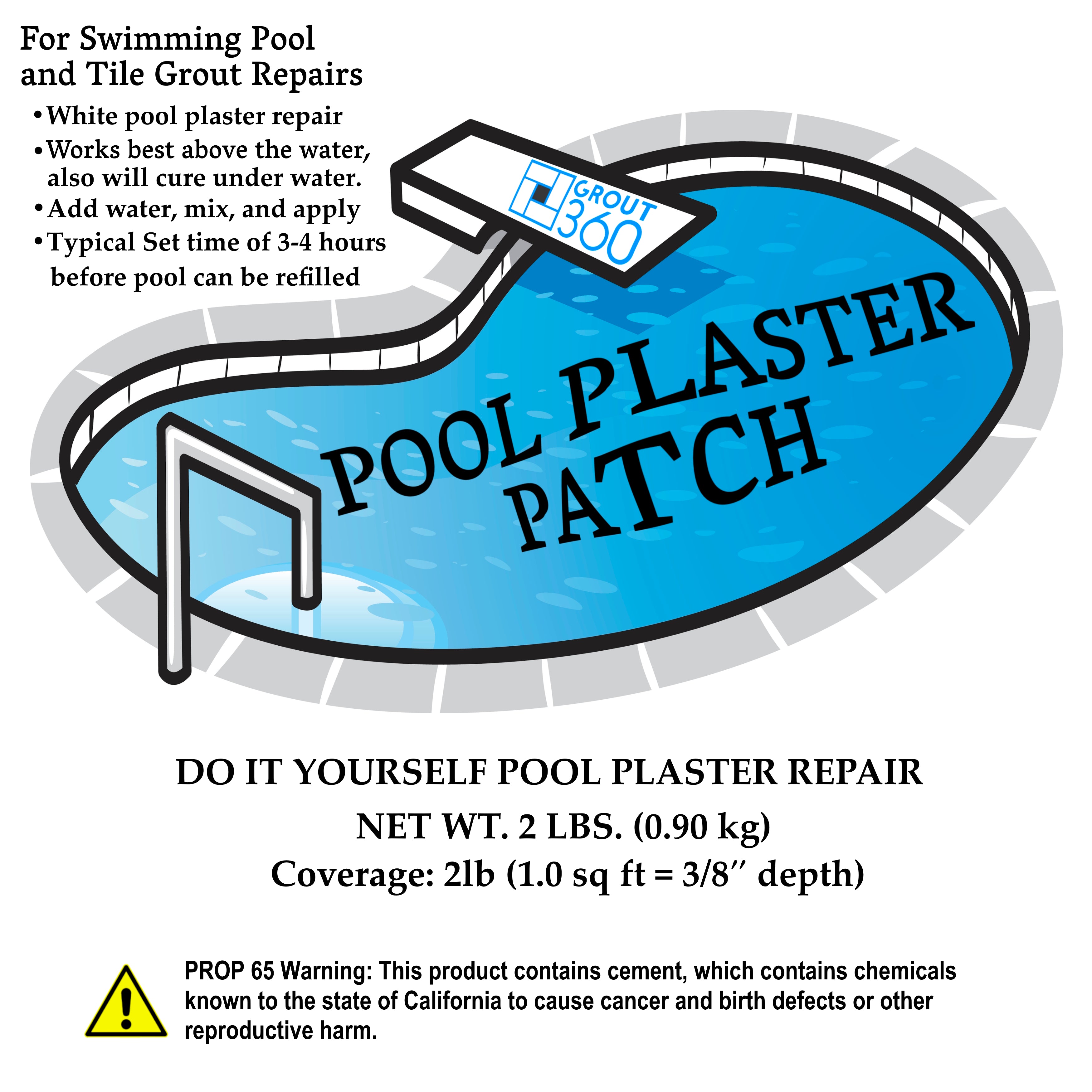 Premium White Pool Plaster Patch & Concrete Repair Mix (2 lb.)